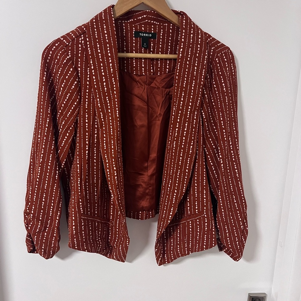 Torrid Women's Rust Orange Striped Blazer